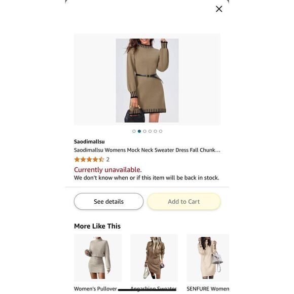 Sadoimallsu Women’s Mock Neck Sweater Dress – Size Small - Picture 8 of 8